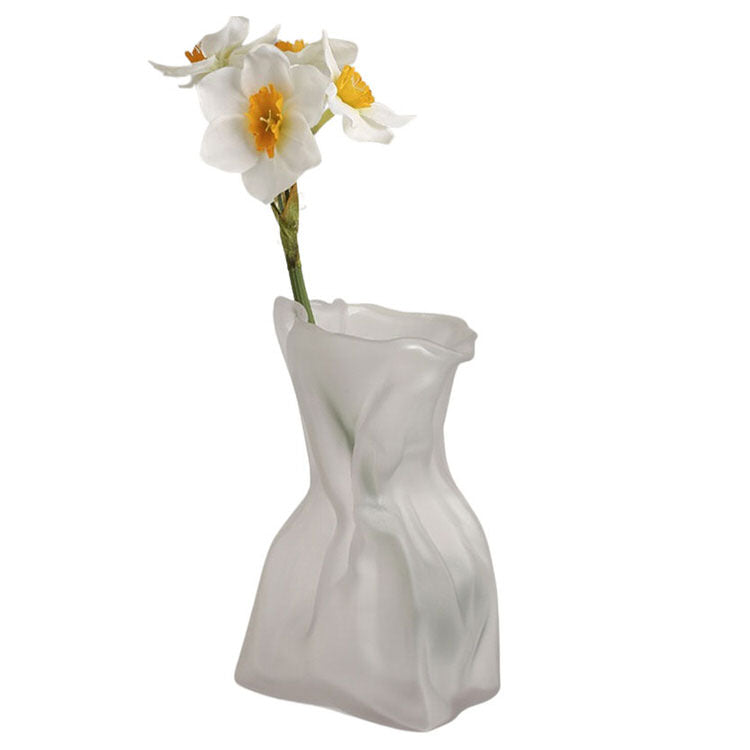 VILZSTUDIOS Textured paper glass flower vase for home decor