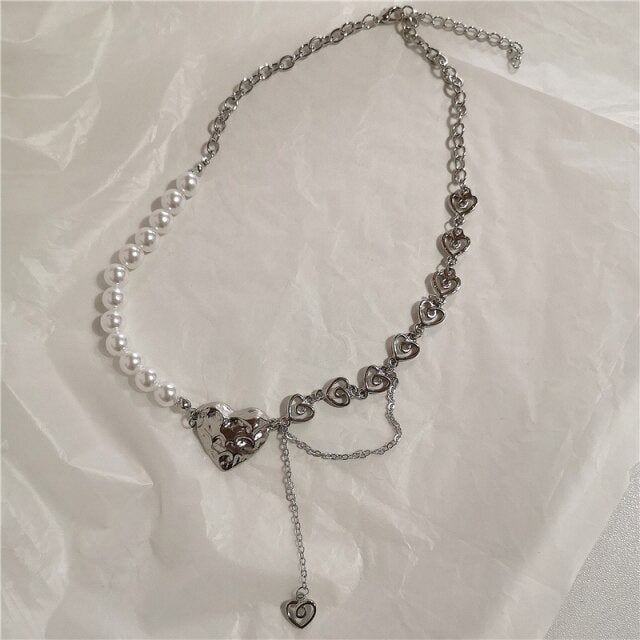 VILZSTUDIOS Aesthetic pearl chain necklace for unique styles