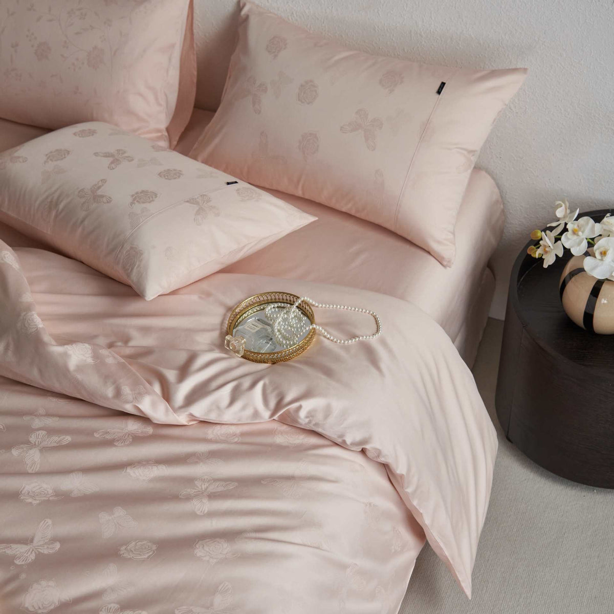 Tonal Jacquard Sateen Duvet Cover Set