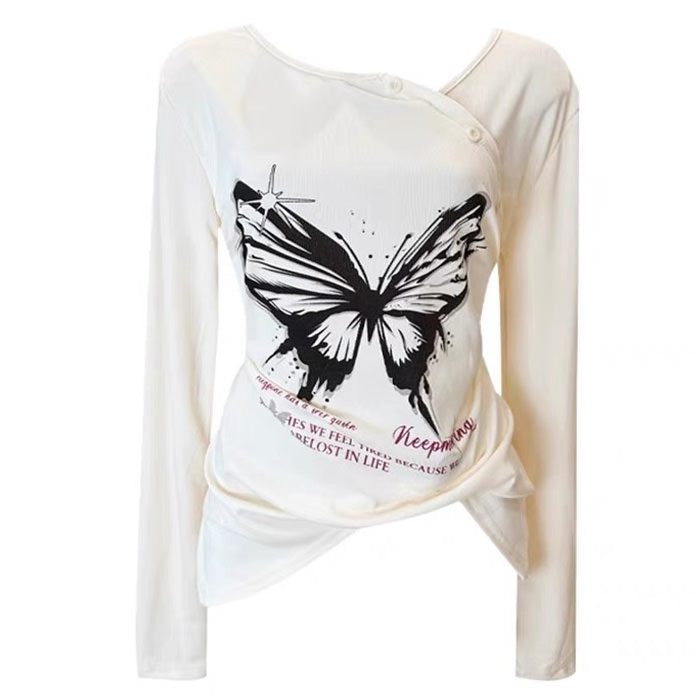 VILZSTUDIOS Elegant butterfly print top for stylish outfits