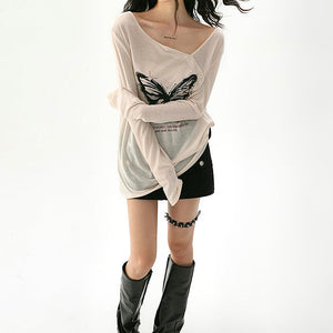 VILZSTUDIOS Elegant butterfly print top for stylish outfits