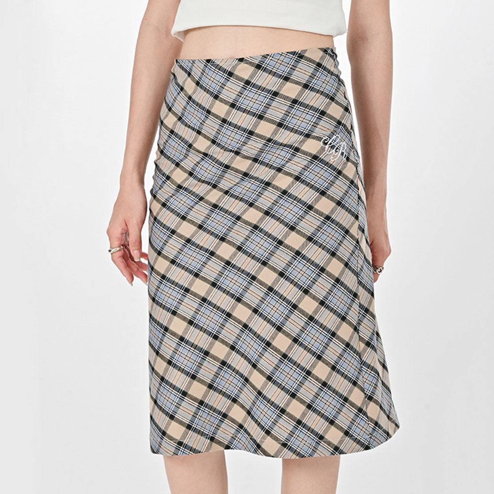 VILZSTUDIOS Fashionable midi skirt with plaid design