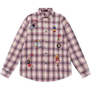 VILZSTUDIOS Trendy embroidered plaid shirt from VILZSTUDIOS