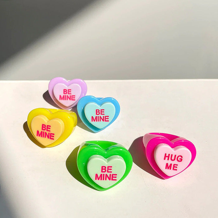 VILZSTUDIOS Colorful chunky heart ring