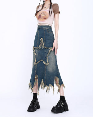 VILZSTUDIOS Trendy long denim skirt from VILZSTUDIOS