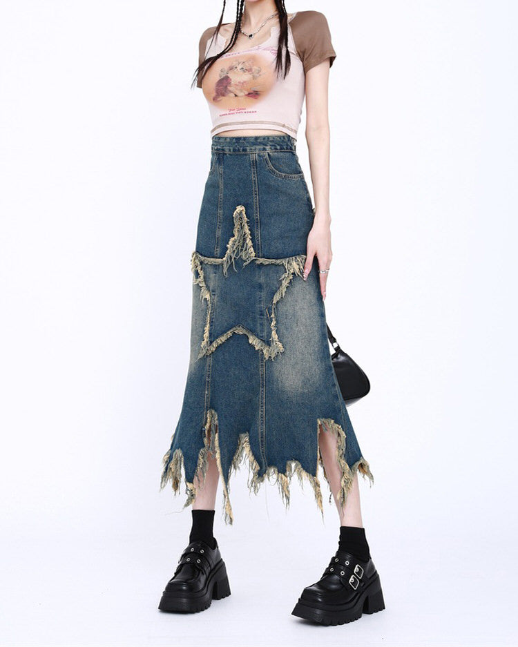 VILZSTUDIOS Trendy long denim skirt from VILZSTUDIOS