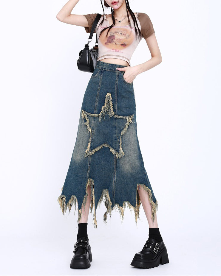VILZSTUDIOS Trendy long denim skirt from VILZSTUDIOS