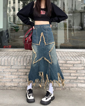 VILZSTUDIOS Trendy long denim skirt from VILZSTUDIOS