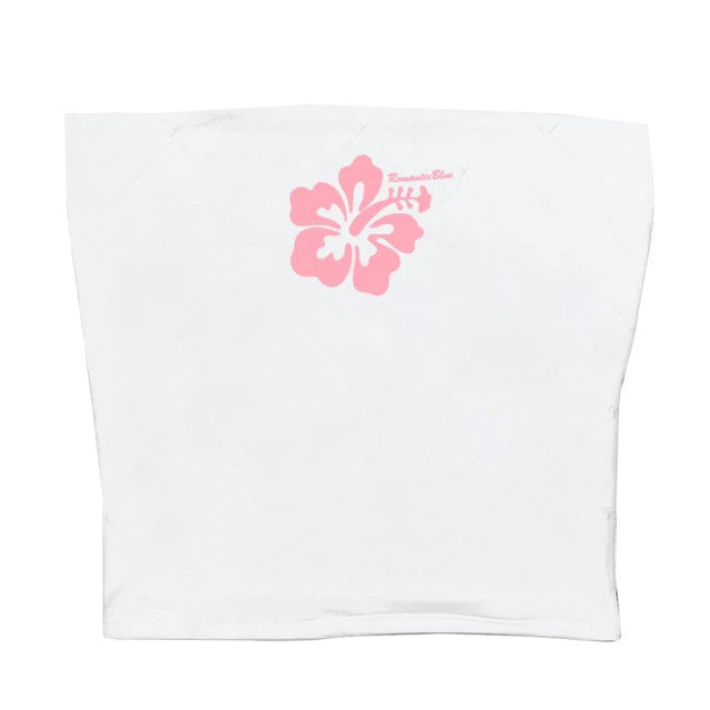 VILZSTUDIOS Floral tube top with hibiscus design