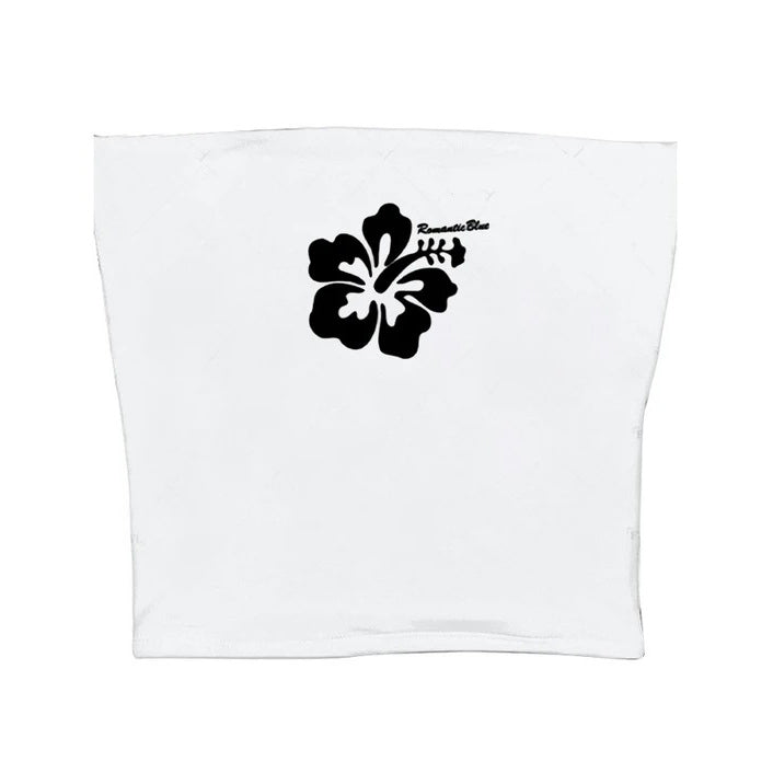 VILZSTUDIOS Floral tube top with hibiscus design