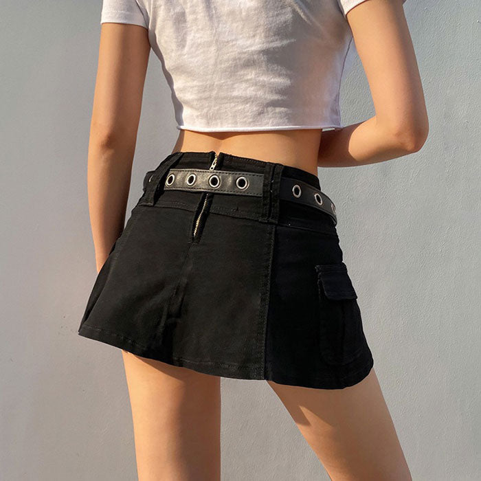 VILZSTUDIOS Textured mini skirt for streetwear fashion