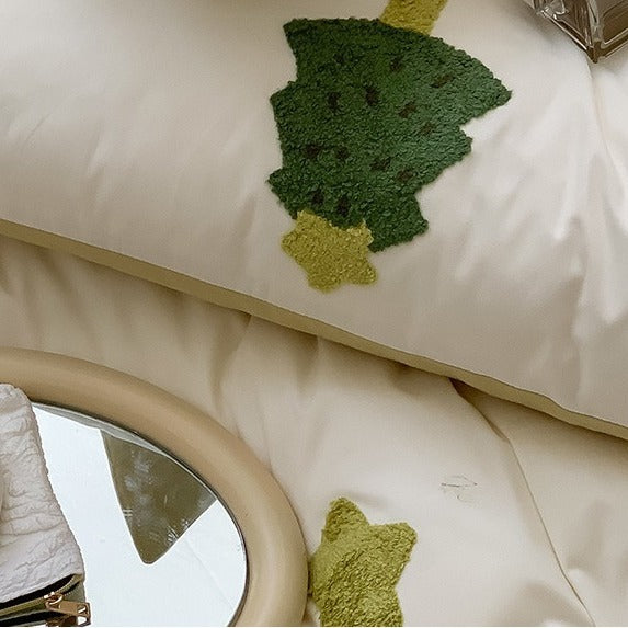 VILZSTUDIOS two-tone cotton duvet cover set with raised cartoon motifs and a neutral reverse