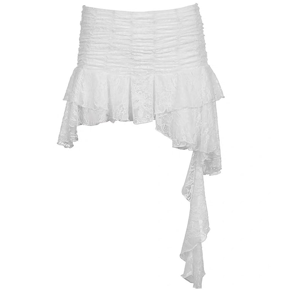 VILZSTUDIOS Asymmetrical lace mini skirt for stylish outfits