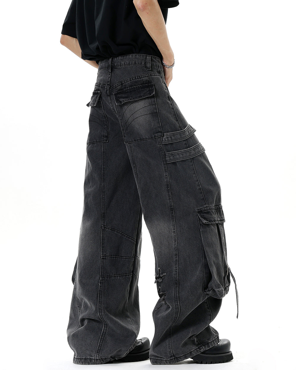VILZSTUDIOS Stylish cargo denim jeans for streetwear fashion