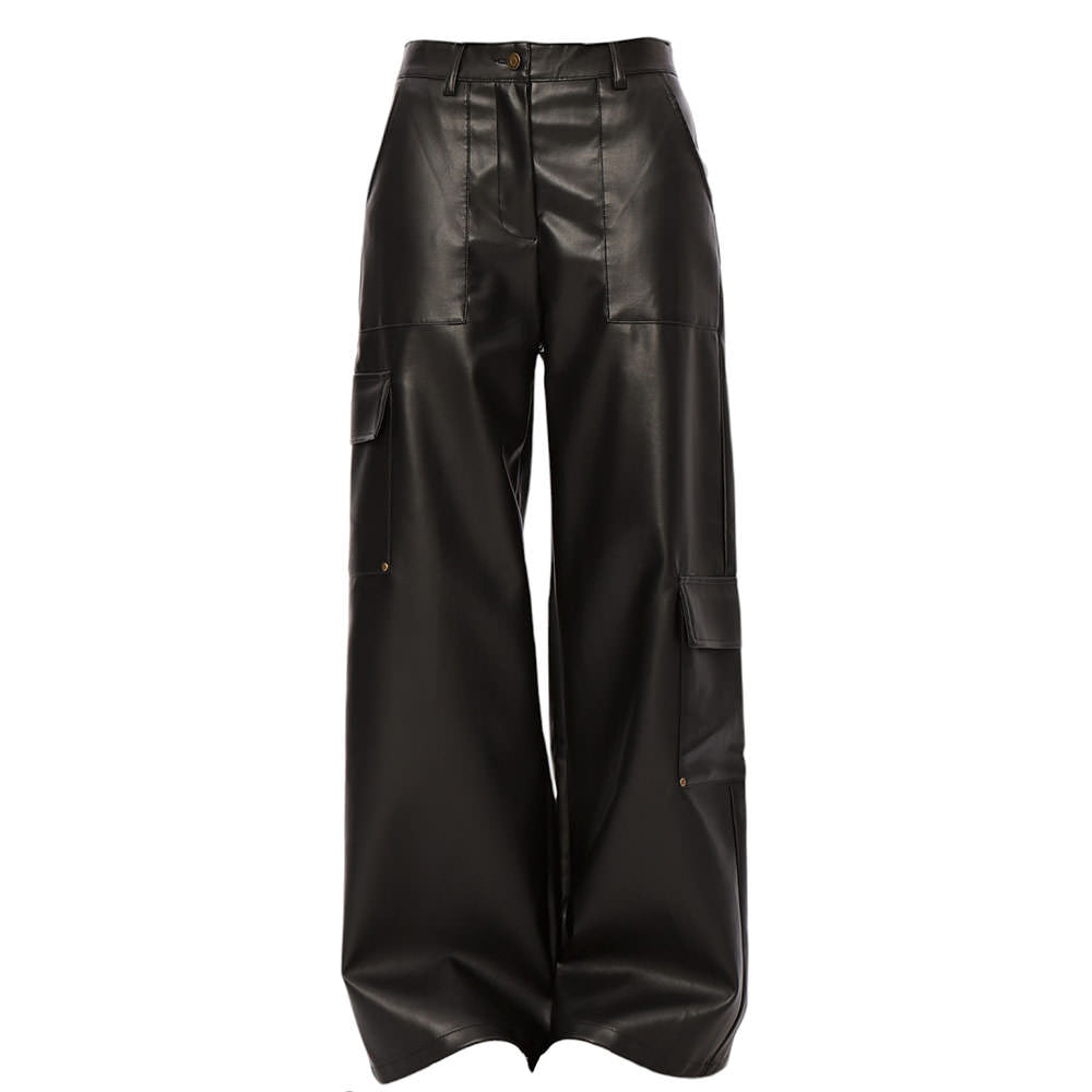 VILZSTUDIOS Stylish vegan leather trousers with cargo pockets