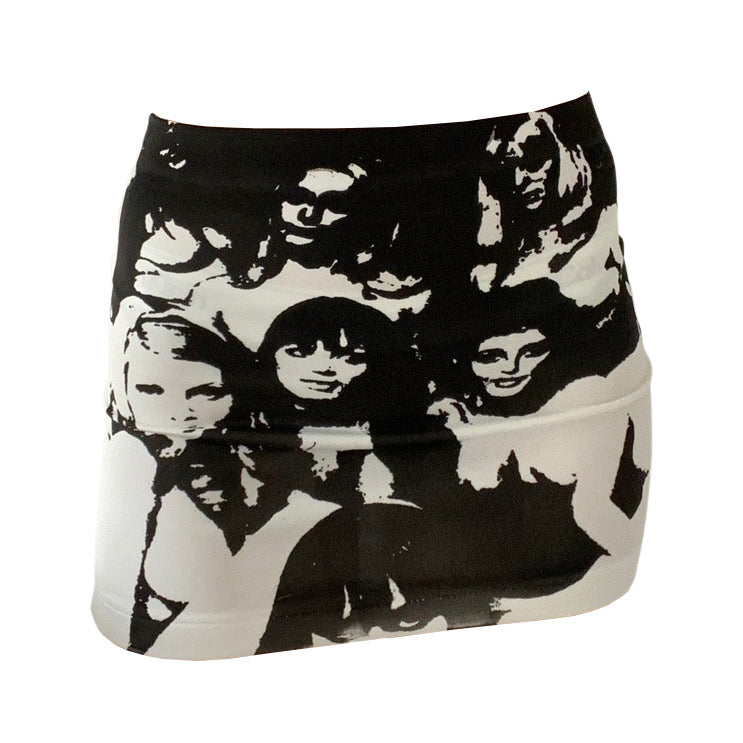 VILZSTUDIOS Aesthetic print skirt for urban fashion