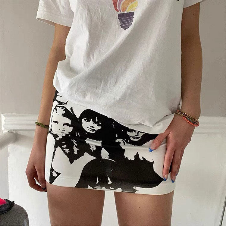 VILZSTUDIOS Aesthetic print skirt for urban fashion