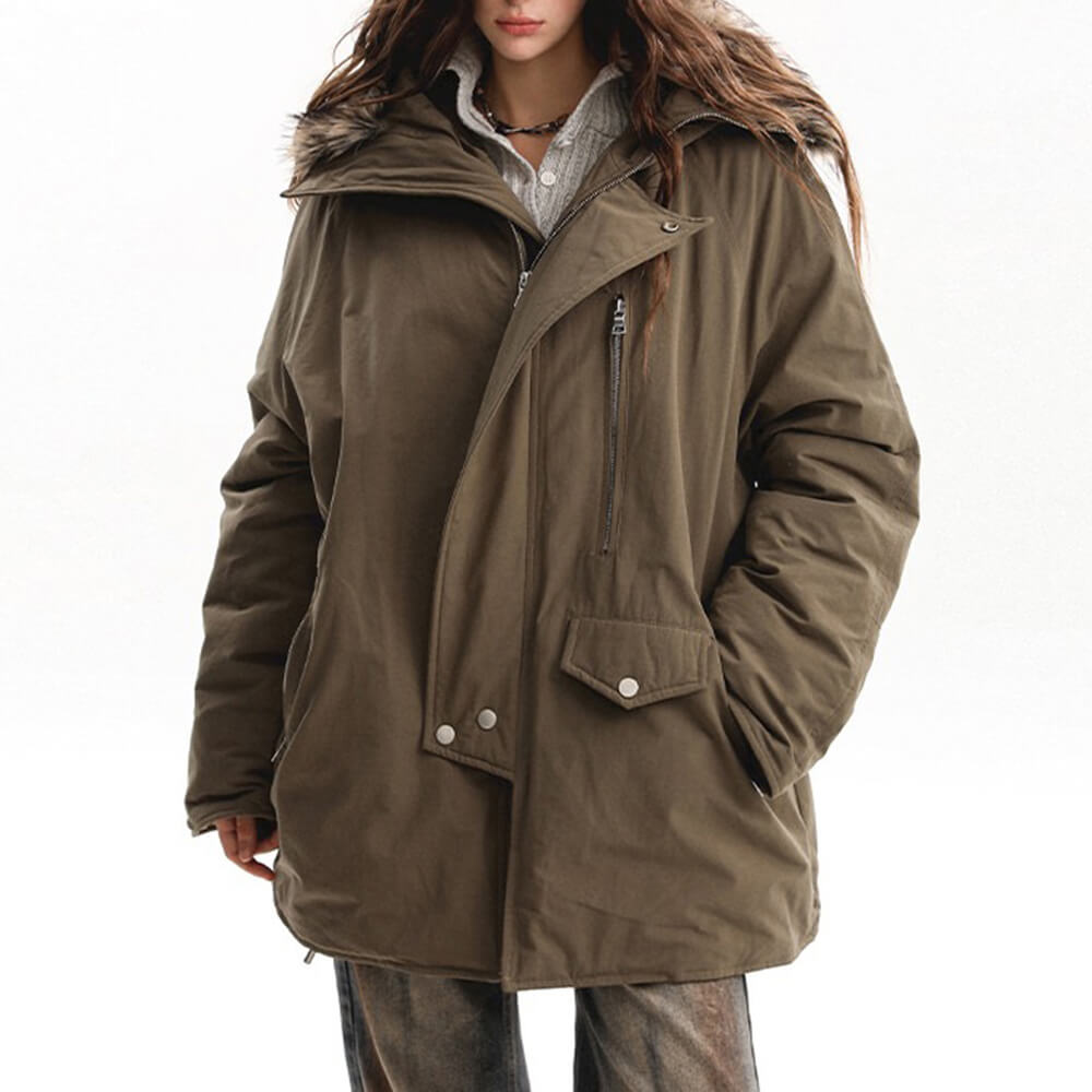 VILZSTUDIOS Fur-trimmed oversized parka for urban fashion