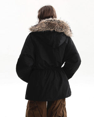 VILZSTUDIOS Fur-trimmed oversized parka for urban fashion