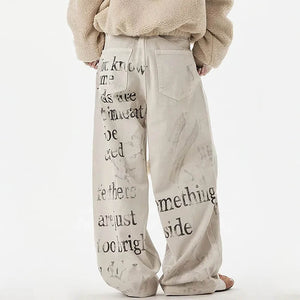 VILZSTUDIOS Urban graffiti denim trousers for streetwear fashion