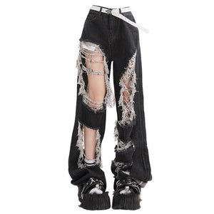 VILZSTUDIOS Worn denim jeans for streetwear style