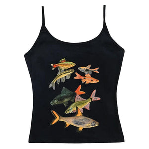 VILZSTUDIOS Vibrant fish graphic tank top for fashion-forward style
