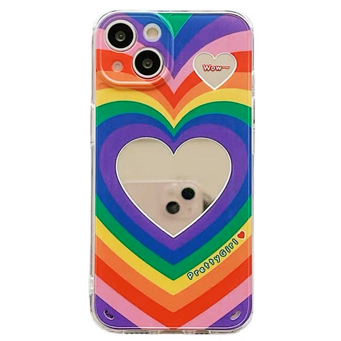 VILZSTUDIOS Colorful heart mirror phone case