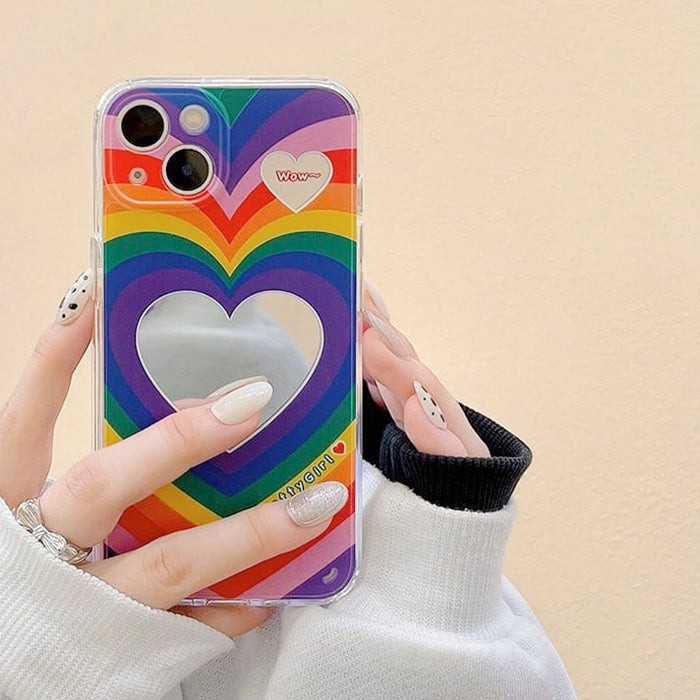 VILZSTUDIOS Colorful heart mirror phone case