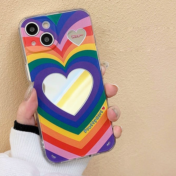 VILZSTUDIOS Colorful heart mirror phone case