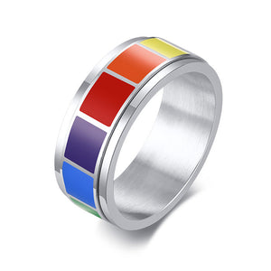 VILZSTUDIOS Colorful spinner fidget ring for anxiety relief