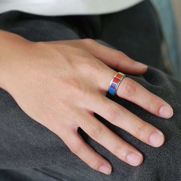 VILZSTUDIOS Colorful spinner fidget ring for anxiety relief