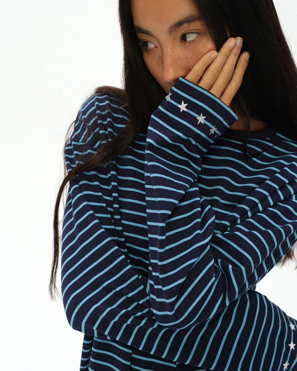 VILZSTUDIOS Vibrant striped long sleeve shirt with star details