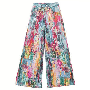 VILZSTUDIOS Wide-leg jeans with watercolor print design