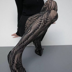 VILZSTUDIOS Geometric pattern tights for stylish legwear