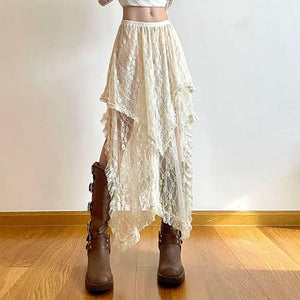 VILZSTUDIOS Asymmetrical lace skirt from VILZSTUDIOS
