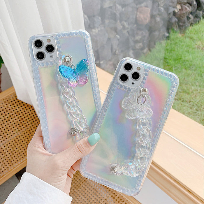 VILZSTUDIOS Whimsical Butterfly Chain Phone Case for iPhone
