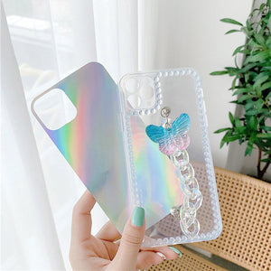 VILZSTUDIOS Whimsical Butterfly Chain Phone Case for iPhone