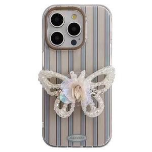 VILZSTUDIOS Stylish striped phone case with butterfly design