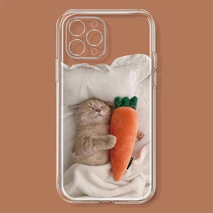 VILZSTUDIOS Cute cat and carrot phone case design