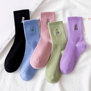 VILZSTUDIOS Dino embroidery cozy socks by VILZSTUDIOS