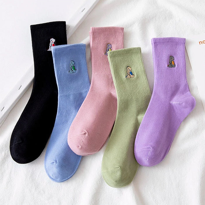 VILZSTUDIOS Dino embroidery cozy socks by VILZSTUDIOS