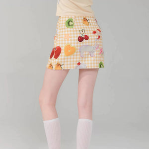 VILZSTUDIOS Whimsical gingham high-waist skirt from VILZSTUDIOS