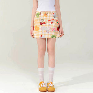 VILZSTUDIOS Whimsical gingham high-waist skirt from VILZSTUDIOS