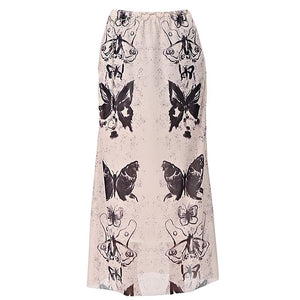 VILZSTUDIOS Fashionable butterfly maxi skirt for streetwear style