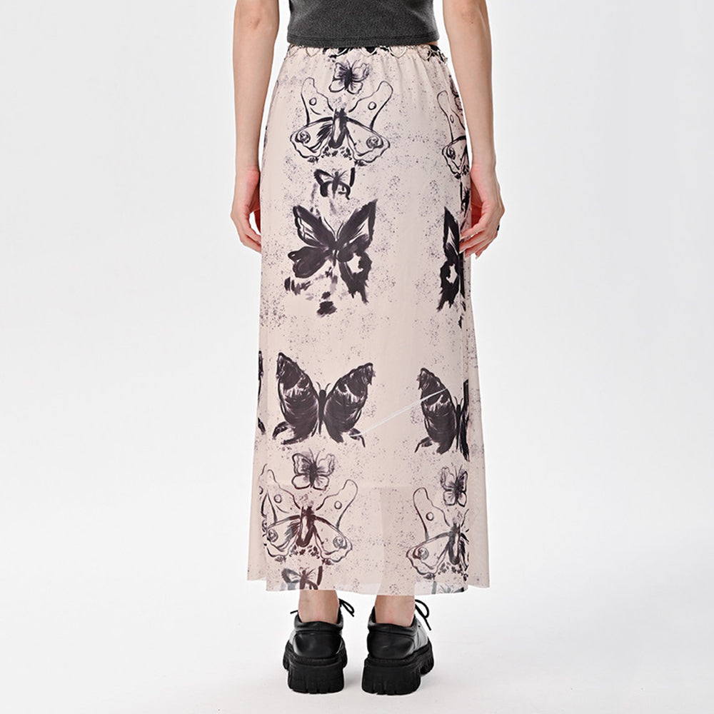 VILZSTUDIOS Fashionable butterfly maxi skirt for streetwear style