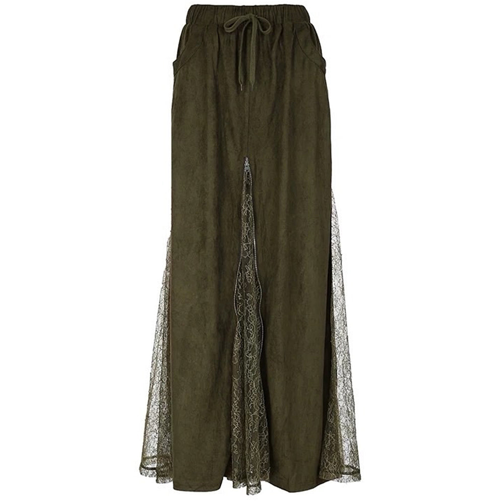 VILZSTUDIOS Lace-slit maxi skirt from VILZSTUDIOS