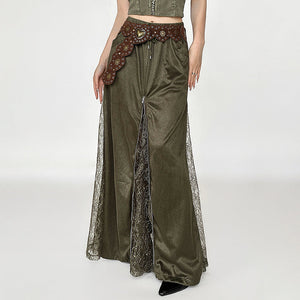 VILZSTUDIOS Lace-slit maxi skirt from VILZSTUDIOS