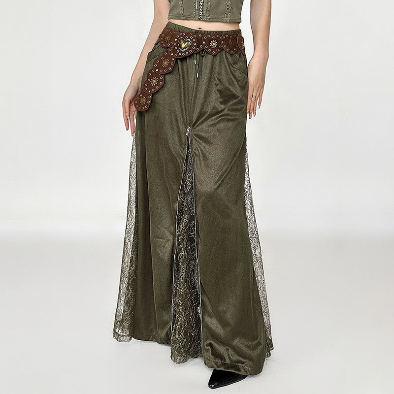 VILZSTUDIOS Lace-slit maxi skirt from VILZSTUDIOS