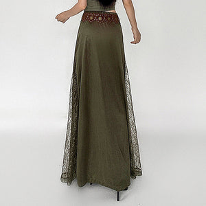 VILZSTUDIOS Lace-slit maxi skirt from VILZSTUDIOS