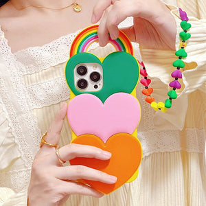 VILZSTUDIOS Stylish phone case with rainbow heart design